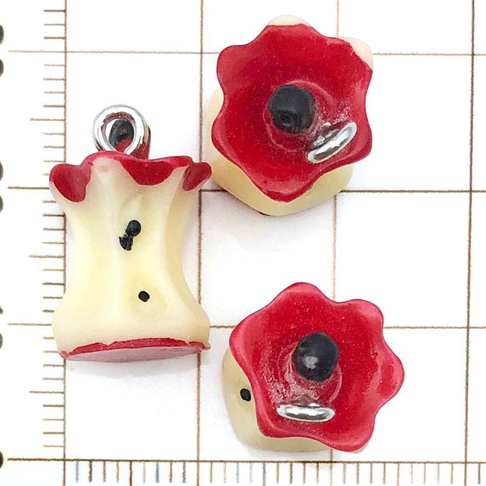 Набор из 10 красных смоляных 3D подвесок-яблок для DIY аксессуаров к ювелирным изделиям