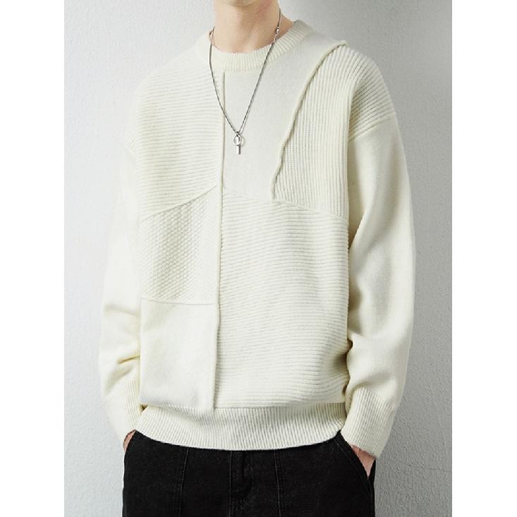 Мужской модный свитер с круглым вырезом, мужская осенне-зимняя молодежная свободная повседневная куртка, свитер