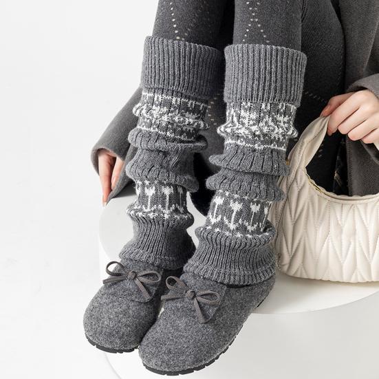 Вязаные гетры женские ретро богемные гетры зимние чехлы для обуви манжеты для сапог для вечеринок свиданий уличной одежды