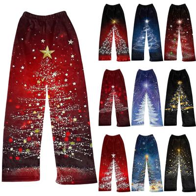 Женские зимние клетчатые брюки, длинные брюки, спортивные брюки