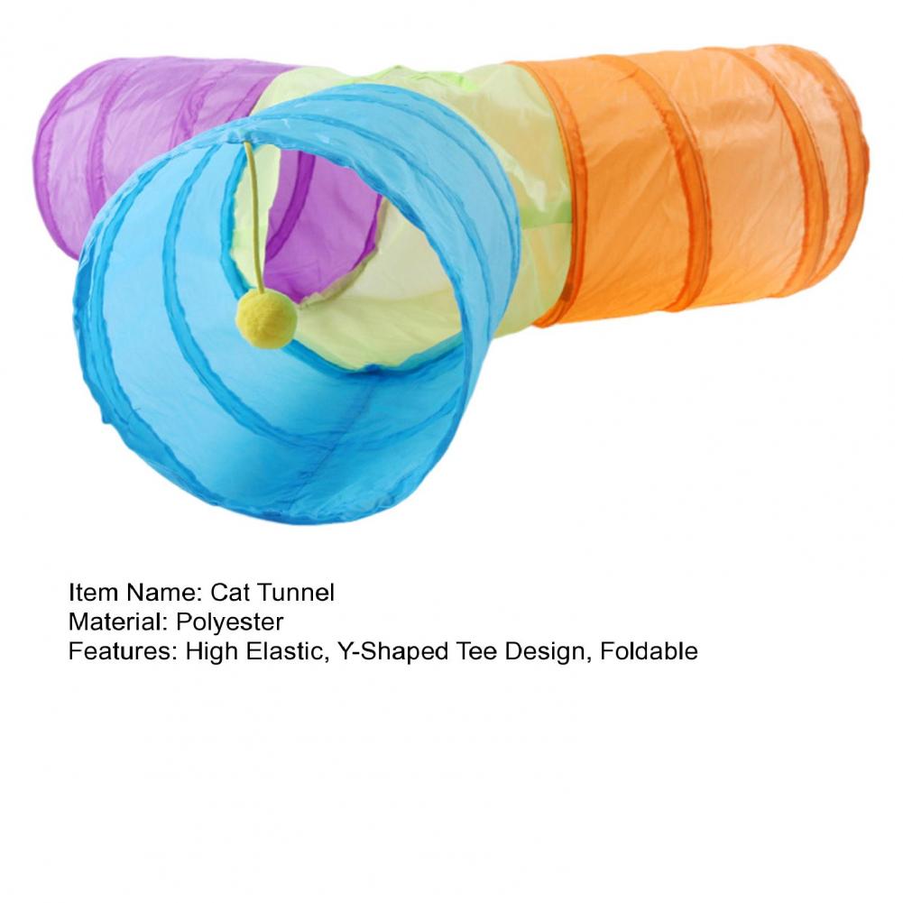 Cat Tunnel with Wire Skeleton Support High Elastic Steel Wire Frame Cat Tunnel High Elastic Steel Wire Frame Y-shaped for Cats