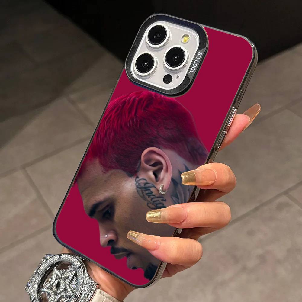 Чехол для телефона Chris B-Brown для iPhone 17,16,15,14,13,12,11 Plus,Pro Max,XS,Цветной Серебристый Чехол для телефона Funda Cover