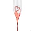 Champagne Flute Glassware Hand Blown Heart Shaped Toasting Cups Goblet Cocktail Glass Elegant for