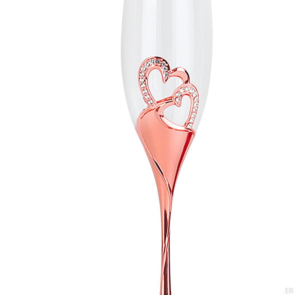 Champagne Flute Glassware Hand Blown Heart Shaped Toasting Cups Goblet Cocktail Glass Elegant for