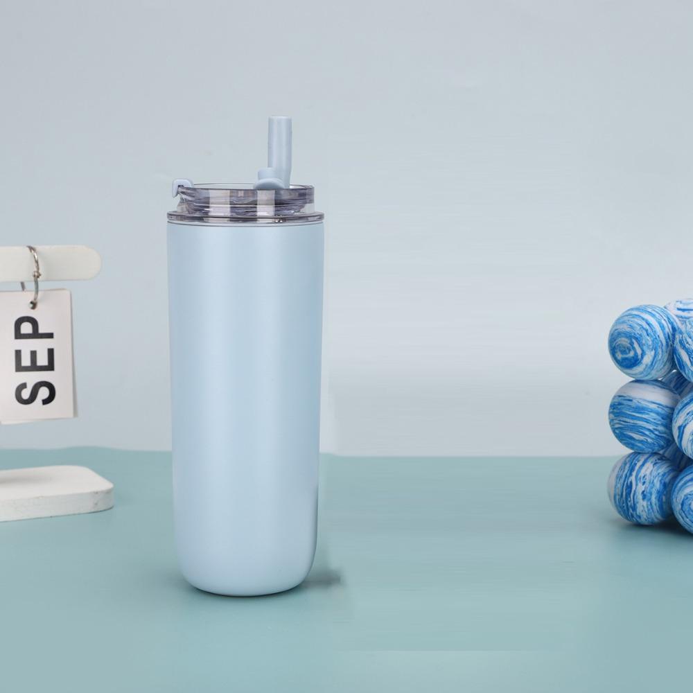 Gift With Handle and Straw 300/480ml Tumbler Double Layer Keep Cold Heat Mug Reusable 304 Stainless Steel Straw Cup Car Mount