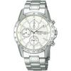 Мужские кварцевые часы Seiko Selection SBTQ039 Белый циферблат Нержавеющая сталь Хронограф Функция даты Водонепроницаемость 10 АТМ