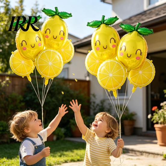 Bridal Shower Lemon Decor 10 Pcs Balloons, Summer Yellow Fruit Foil Balloons for Slice Balloon Themed Birthday Party Supplies, Vacation