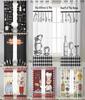 2Panels Chiffon Sheer Curtain Kitchen Curtain Kitchenware Chef Print  Voile Tulle Cortinas for Kitchen LivingRoom Window Cortina