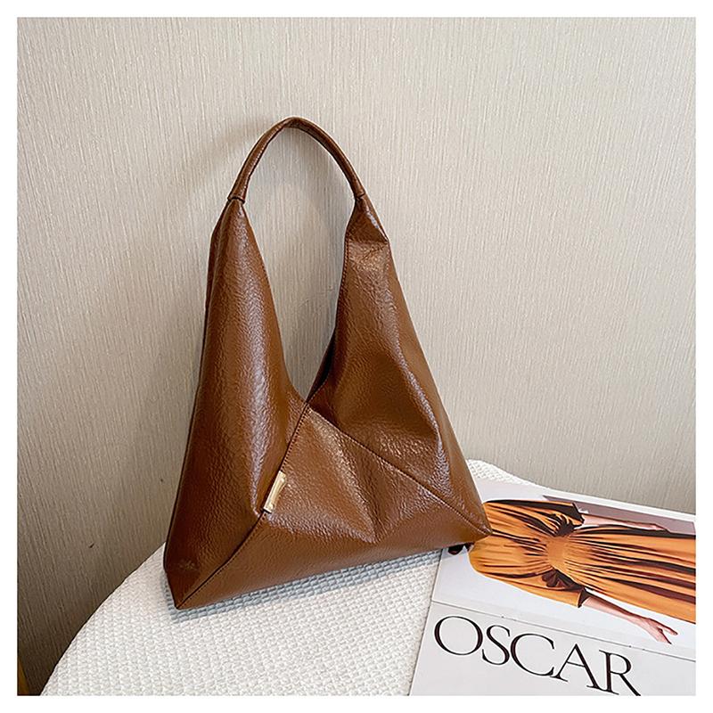 Мягкая кожаная ретро-сумка большой емкости на плечо, французская мода, простая сумка через плечо, женская повседневная сумка из вощеной кожи для поездок на работу