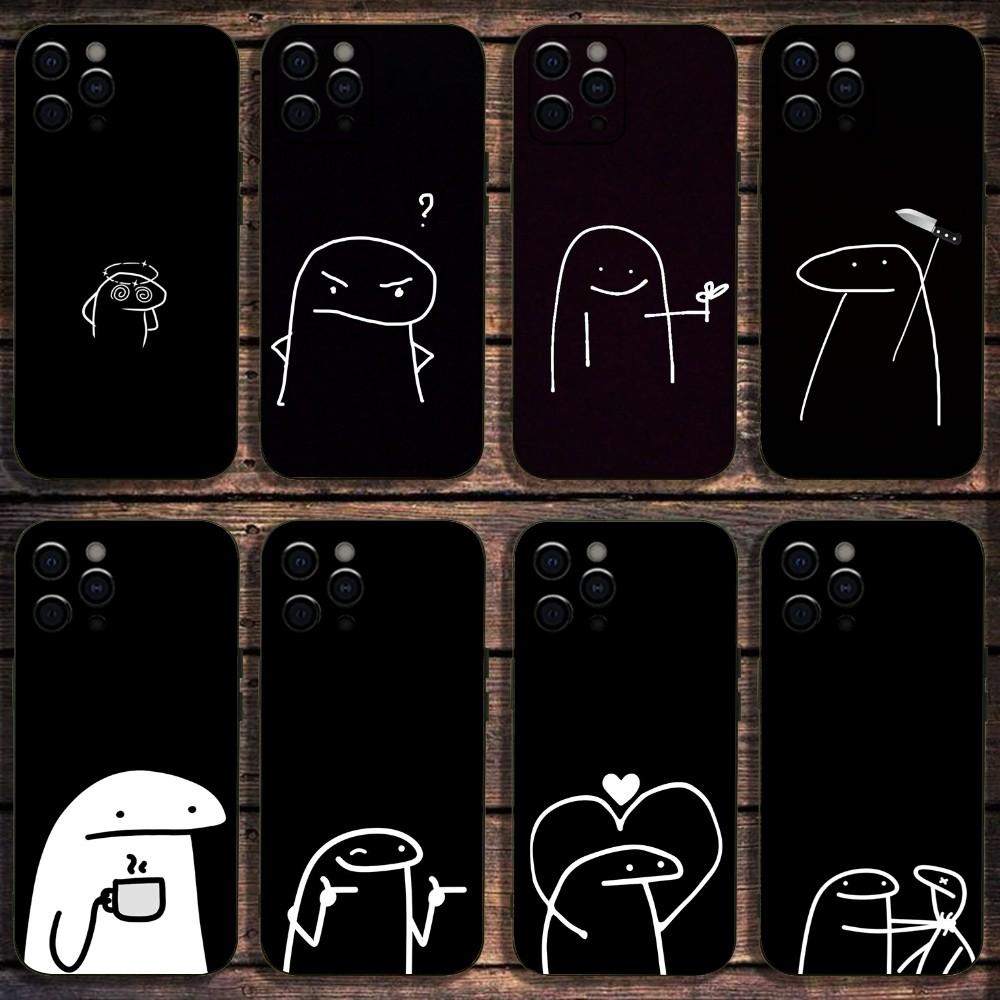 Чехол для телефона S-Stickerman F-Flork Смешной для Apple iPhone 15,14,13,12,11,Pro,X,XS,Max,XR,Plus,Mini Мягкий Черный Чехол