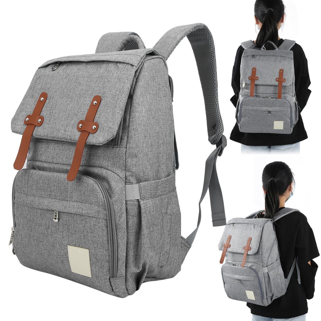 Mommy Bakcpack Водонепроницаемая сумка для подгузников для беременных Большая вместимость Подвесная сумка для коляски Серый