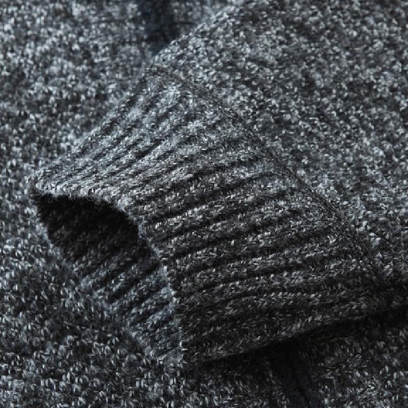 Мужские повседневные вязаные свитера-кардиганы Slim Fit Fleece Full Zip Толстый вязаный кардиган Зимняя верхняя одежда