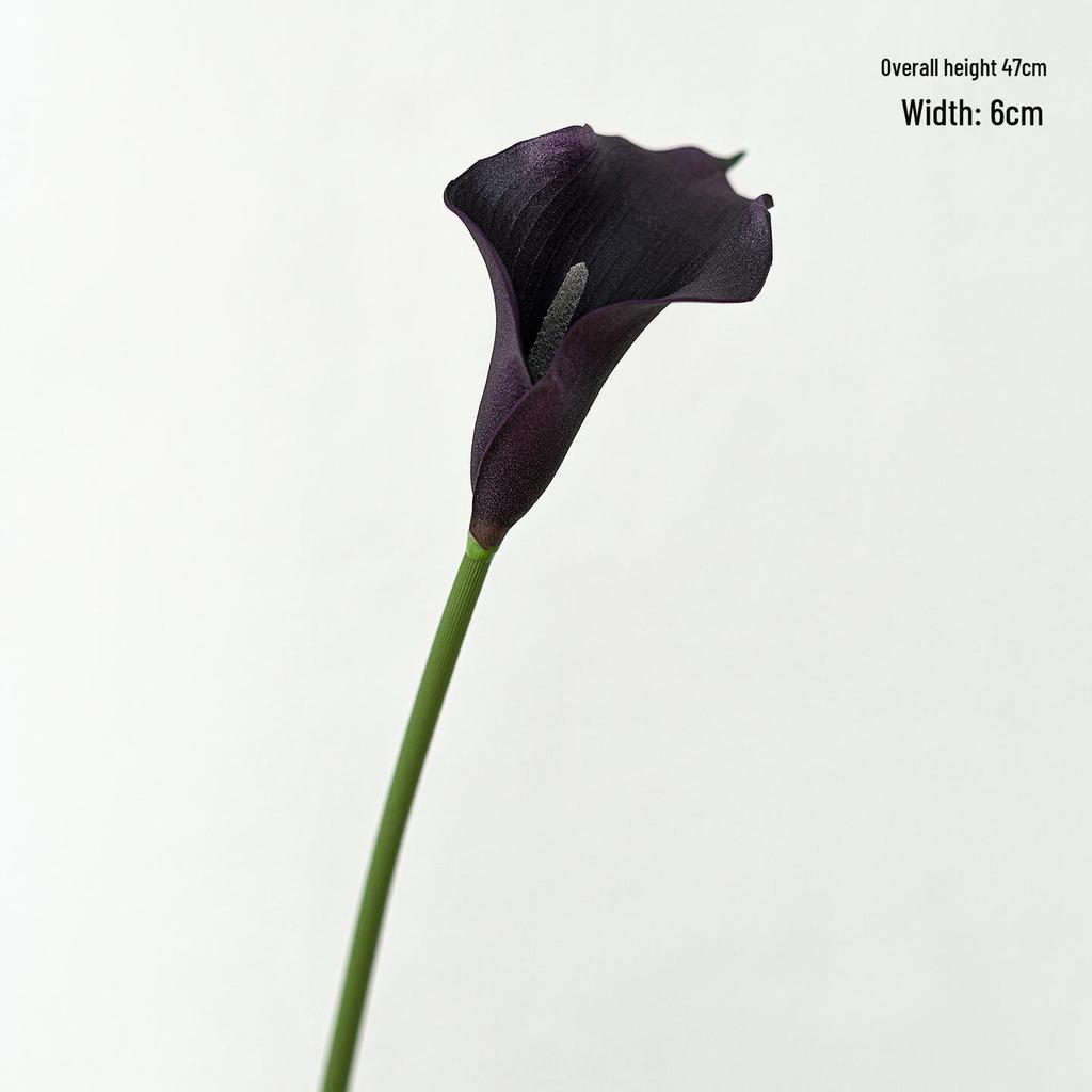 Premium EVA Calla Lily Faux Flower with 47cm Long Stem for Wedding Bouquets & DIY Arrangements