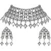 Shining Diva Fashion Последний стильный традиционный набор украшений из окисленного серебра для женщин