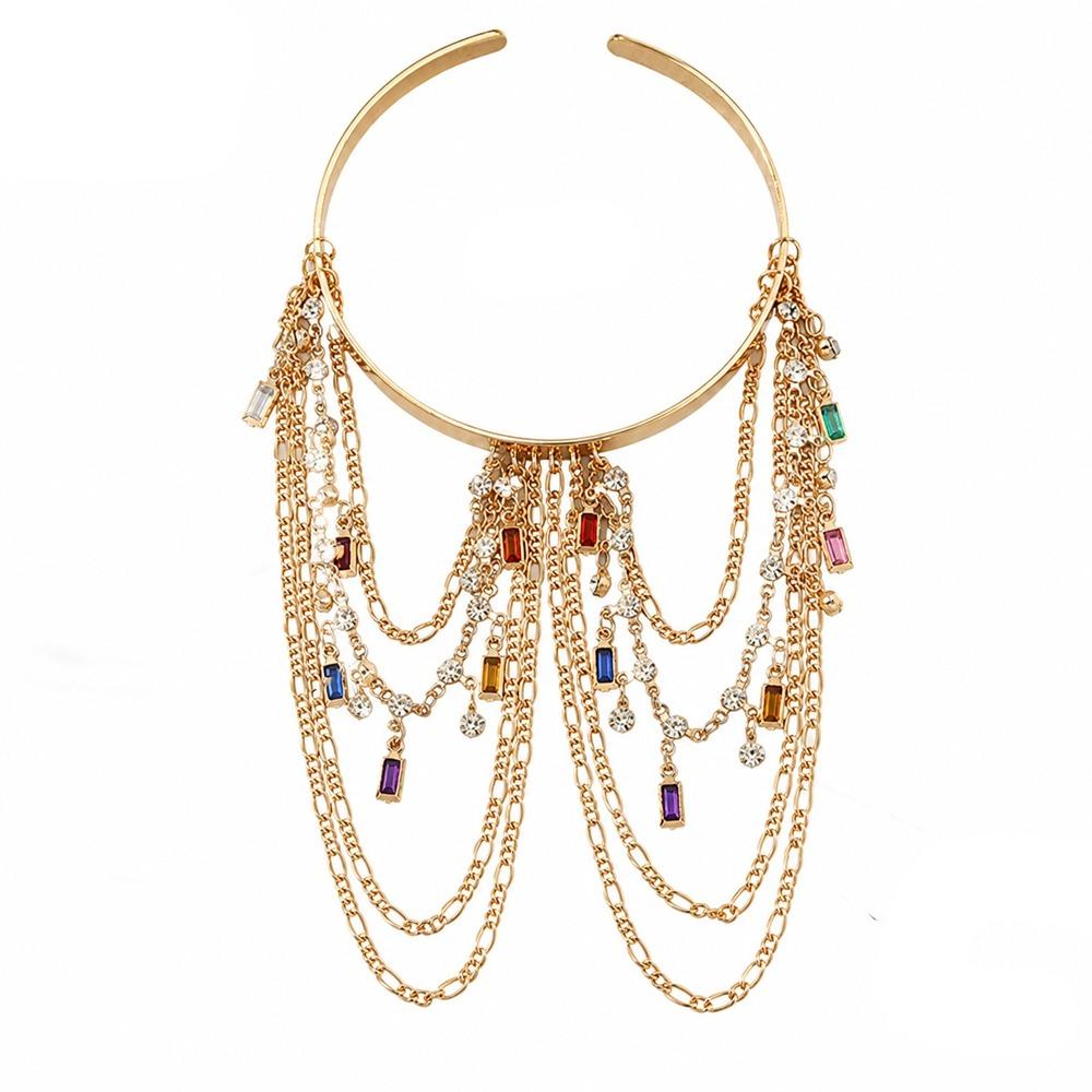 Resort Wind Open Arm Bracelet Punk Style Tassel Arm Ring Creative Fringed Arm Ring  Beach