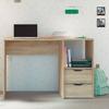 Bureau, Table Informatique, 76x115x50cm, 2 Tiroirs, Poste de Travail, Chambre Briebe Prakt Bois 04292