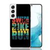 Triathlon Swim Bike Run Phone Case For Samsung Galaxy S26 Ultra S23 S24 S25 Edge S20 FE S21 S22 Plus Soft Print Shell Cover Fund