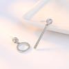 Женская корейская мода 925 посеребренных антиаллергенных нерегулярных кристаллов циркона круглые прямые серьги-гвоздики висячие серьги женские украшения для ушей