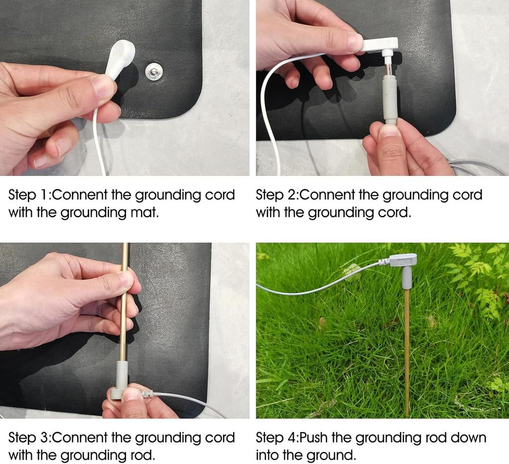 Заземляющий коврик 60*90 см с медным заземляющим стержнем, подключение к заземлению, восстановление ЭМП, для терапии стоп, универсальный проводящий заземляющий коврик для сна
