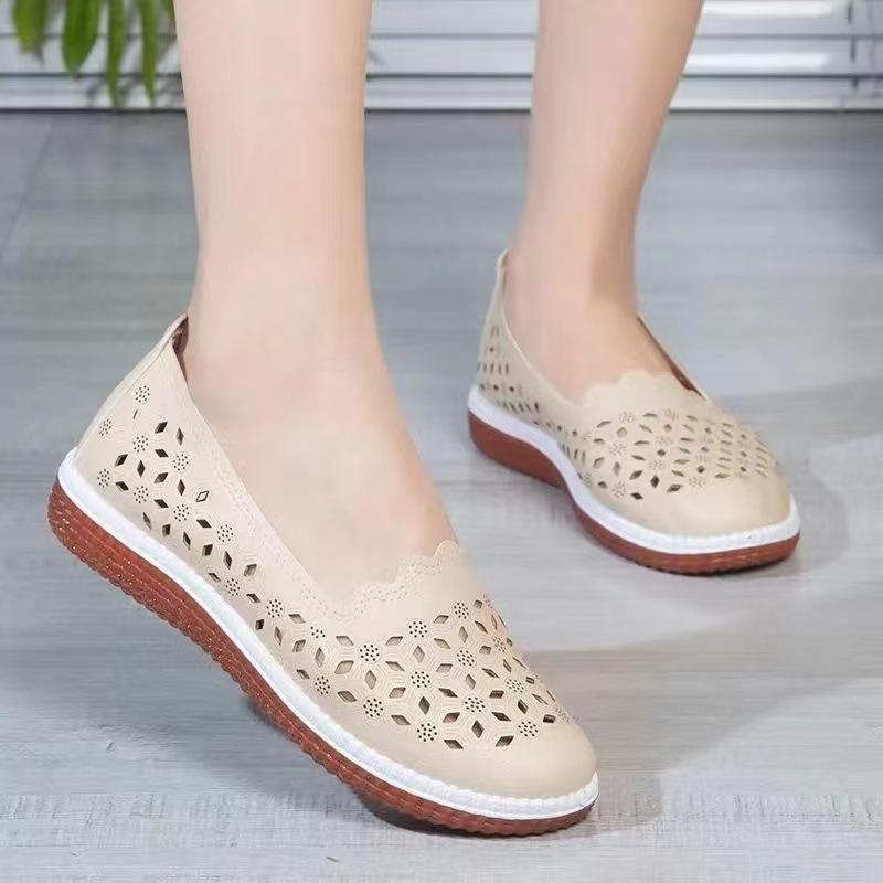 2023 летние сандалии, женская обувь на плоской подошве, дышащая повседневная обувь с сетчатой ​​подкладкой, противоскользящая обувь на мягкой подошве на плоской подошве