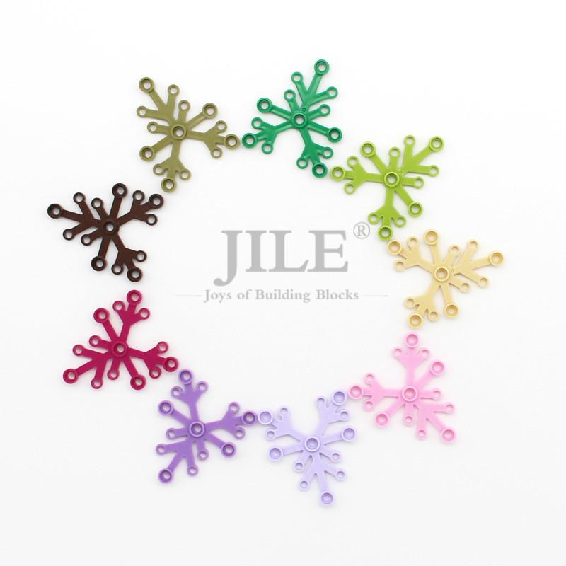 40Pcs Blocks City Moc Plants Leaves 6X5 Green Tree Building Bricks 2417 Compatible With Garden Grass Flower Accessories Toys