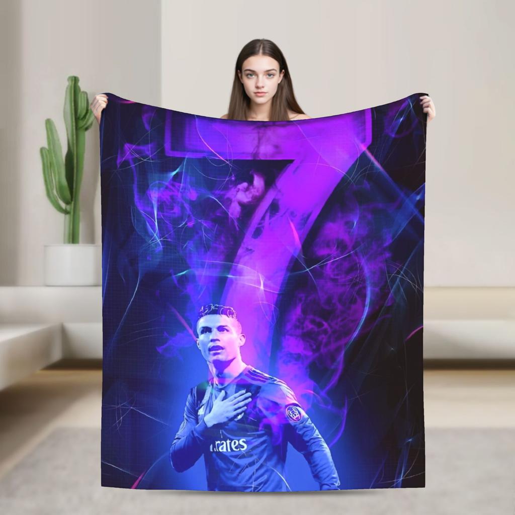 The Legend CR7 Blanket Football Soccer Flannel Novelty Warm Throw Blankets for Bed Sofa Decoration