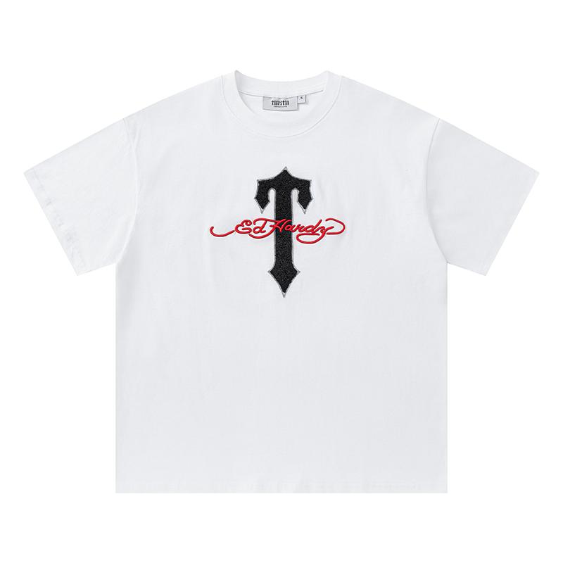 Trapstar London Женские футболки Лето 2026 Вышитые Новые Высококачественные Хлопковые Футболки с Круглым Вырезом для Женщин