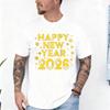 С Новым Годом 2026 Взрослая Футболка для Мужчин и Женщин С Круглым Вырезом С Коротким Рукавом Хлопковый Топ Все Сезоны Повседневная Мода Мягкая Удобная