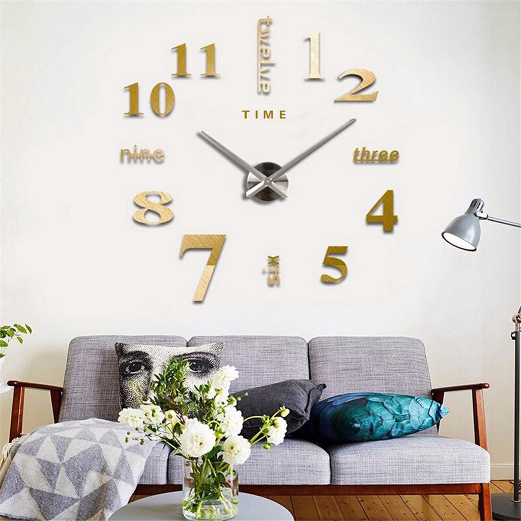 3D Wall Clock Mirror Wall Stickers Creative DIY Wall Clocks Removable Art Decal Sticker
