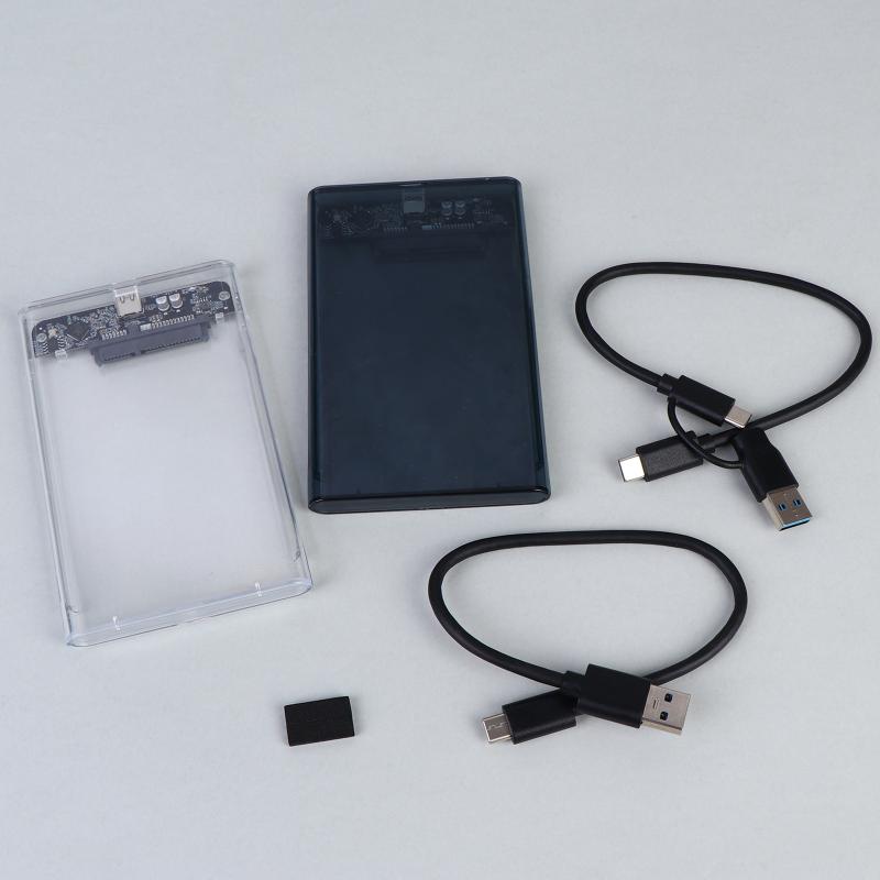 Внешний корпус для 2,5-дюймовых накопителей USB Type C, SATA на USB 5 Гбит/с, прозрачный корпус для HDD/SSD, поддержка для ПК и ноутбуков