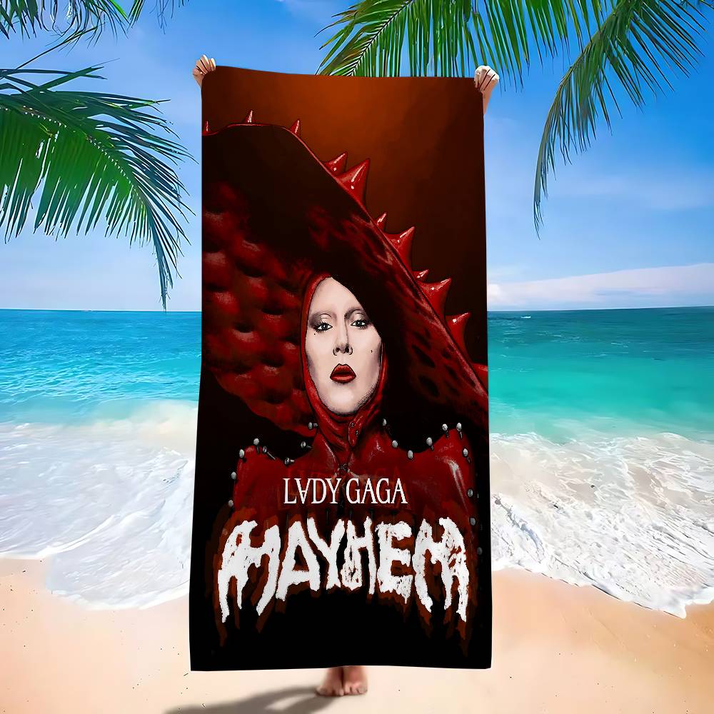 Полотенце для пляжа L-Lady Gaga Mayhem для детей, Банное полотенце, Полотенце для бассейна, Подарок на отпуск, Полотенце для пикника, Подарок на вечеринку