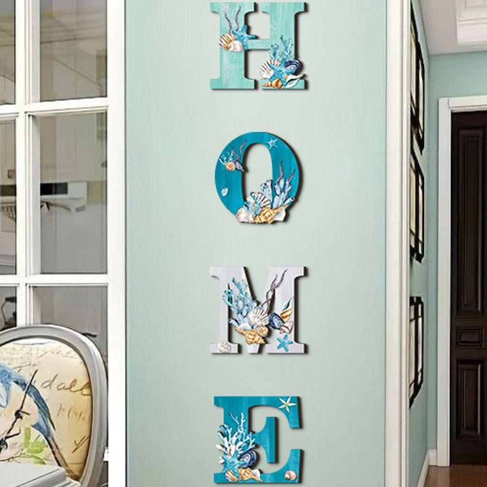 4 шт. подвеска ручной работы Ocean HOME Sign в морском стиле для настенного украшения для спальни