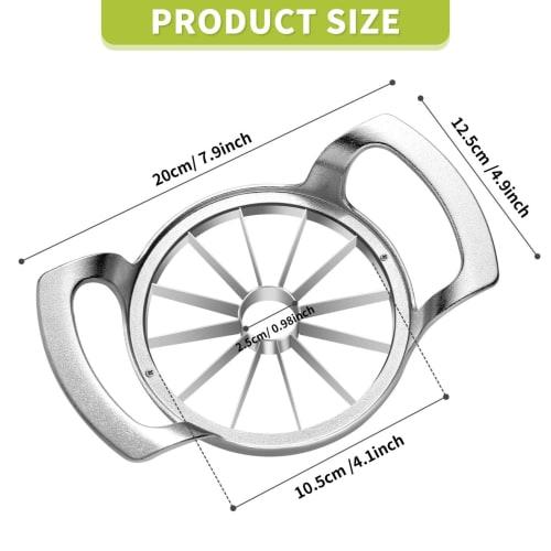 LIIGEMI Нож-слайсер для яблок, 12 лезвий, Большая сердцевина для яблок, Сверхпрочный разделитель и нож для яблок из нержавеющей стали, Нескользящая матовая ручка, Простой в использовании (M