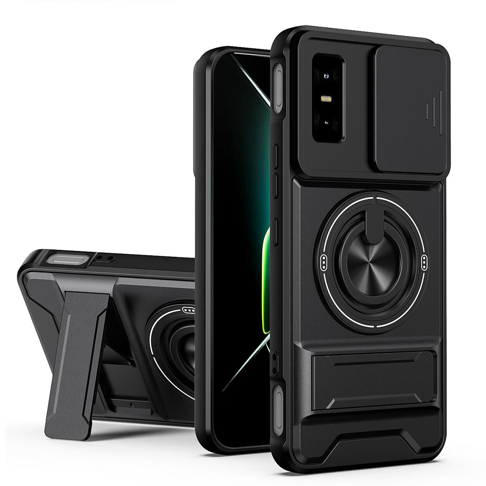 KEYSION Магнитный чехол для телефона для Infinix GT 30 30 Pro 5G Защита камеры со сдвижной крышкой Вертикальная подставка Кольцо 360 Ударопрочная задняя крышка