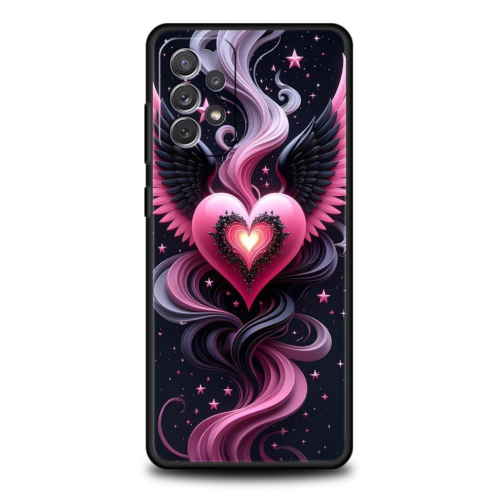 Colored Love Heart Printed Phone Case for Samsung Galaxy A55 A35 A17 A07 A15 A13 A25 A51 A71 A72 A73 A32 A52 A52S A41 Soft TPU