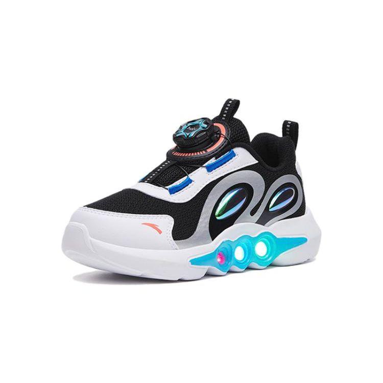 Anta Antiskid Shock Absorbing Wear Resistant Low Top Running Shoes Kids Sneakers White Black Blue 312319915-3