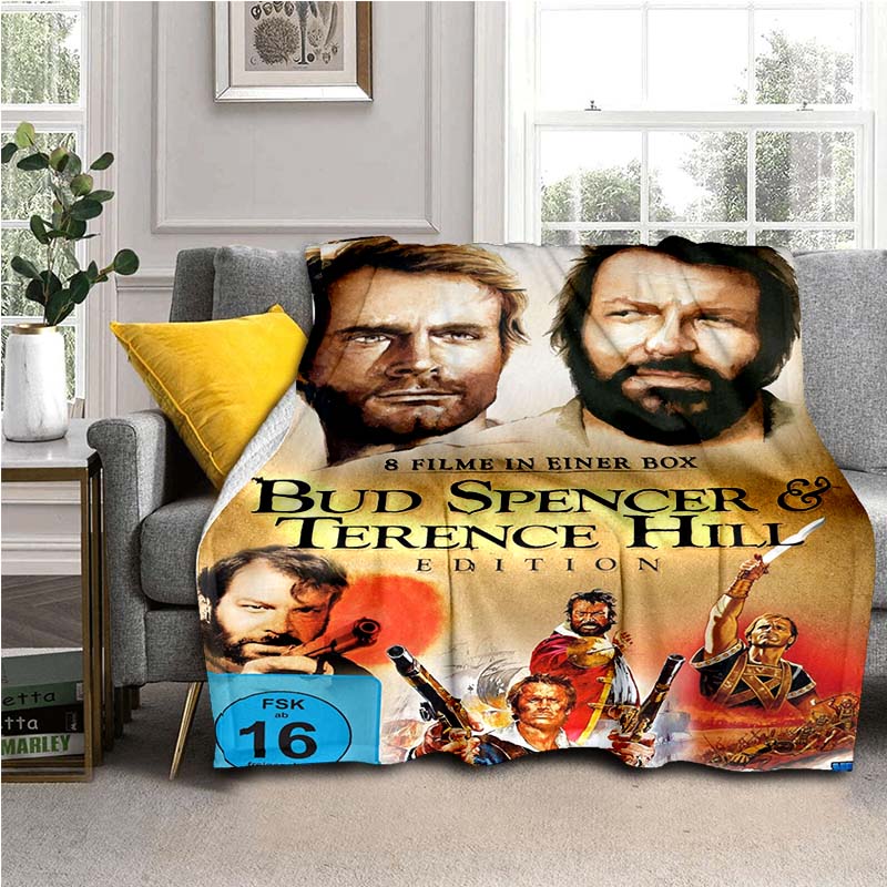 Bud Spencer Terence Hill Throws Throws Blanket for Kid Sofa Travel Hiking Picnic Beding Super Soft Flannel Blanket birthday gift
