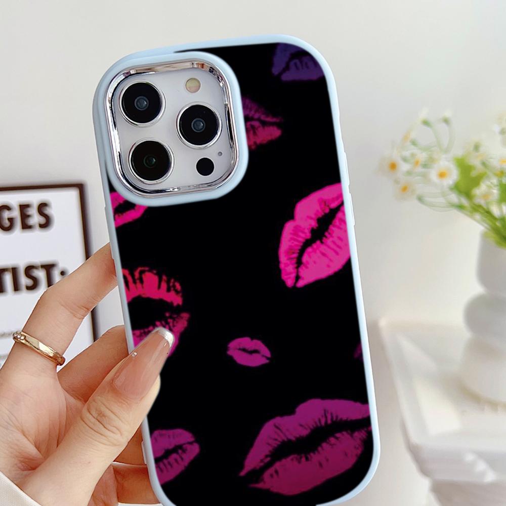 LZ19 Lips Kiss Art Soft Phone Case for Samsung S24 Ultra S23 Plus S21 FE A16 A54 A34 A05s A06 Infinix Hot 40 30i Lens Protection Shockproof Cover