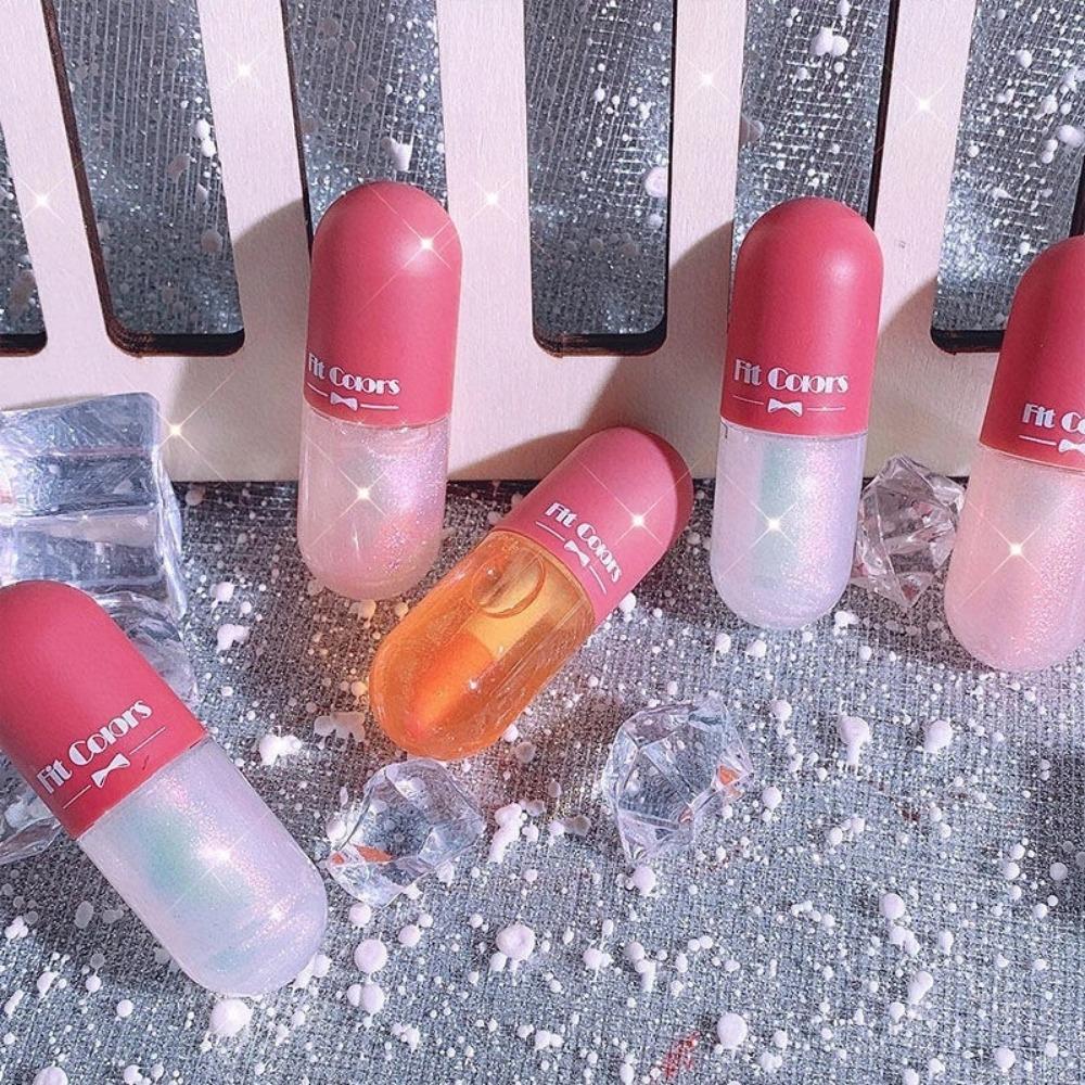 Fit Colors Мини-капсула Блеск для губ Увлажняющий, увлажняющий, прозрачный цветной трансформер в гранулах Шумный блеск для губ Масло