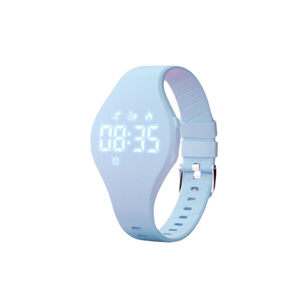 LED Digital Kids Smart Silicone Wristband Waterproof with Running Pedometer Silent Wristband Alarm Reminder Monitor Vibration