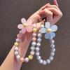 Women Phone Wrist Lanyard Candy Color Flower Beads Phone Wrist Rope Anti-lost Cell Phone Case Hand-held Strap