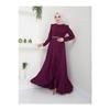 Women's Clothing Evening Dress Fashion Skirt Flounced Belt Stoned Hijab Evening Dress 2497 Black