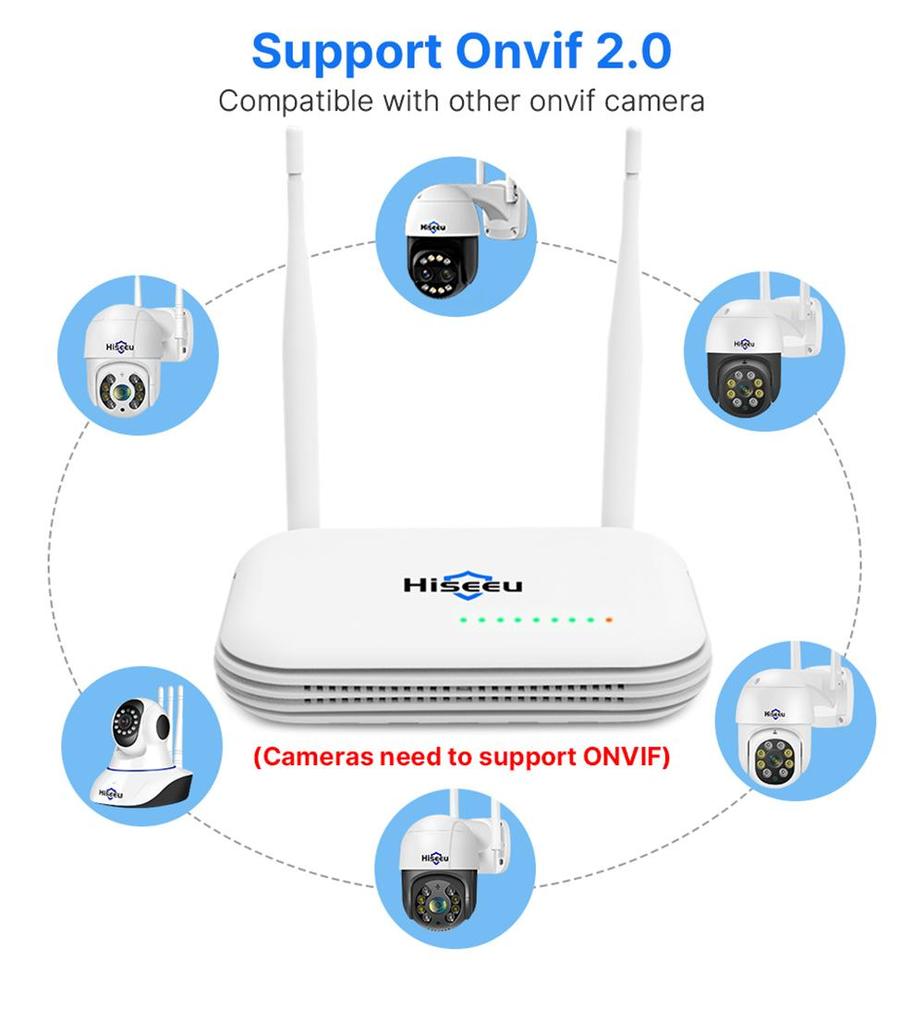 Hiseeu 4K 8MP Wireless Security Camera, Dual Lens, 8X Zoom, 2-Way Audio, Full-color Night Vision, Human Detection