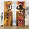 Luxury Gold Pretty African Woman Free Shipping Window Curtains For Living Room Kids Bedroom Bathroom Kicthen Door Home Decor2Pcs
