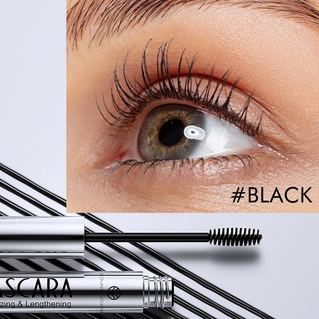 Густая водостойкая черная подкручивающая тушь для ресниц в серебристом тюбике с шелковыми волокнами для макияжа глаз