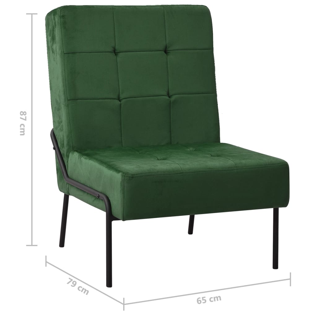 Relax Chair 65 x 79 x 87 cm Dark Green Velvet