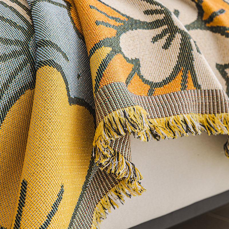 Винтажное шенилловое полотенце для дивана, жаккардовое, четыре сезона, универсальное одеяло для дивана, цельное полотенце с кисточками и каймой, в комплекте, чехол