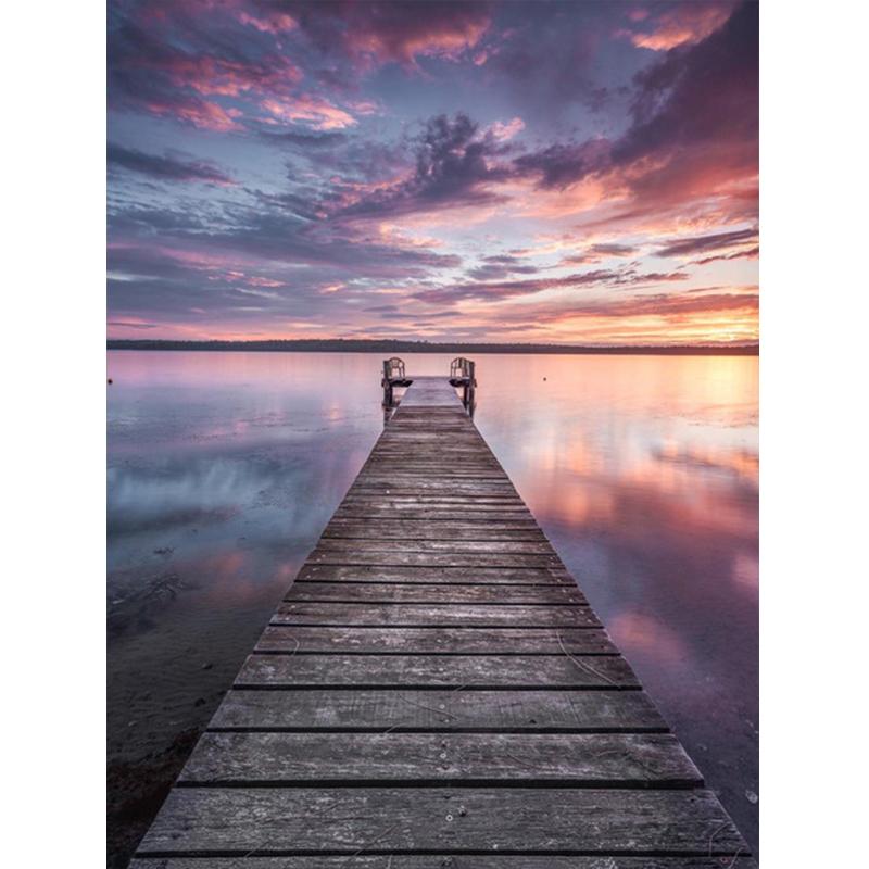 Алмазная картина 5D DIY Приморский Полный дрель Квадратная Алмазная вышивка Закат Картина горный хрусталь Пейзаж Настенный декор