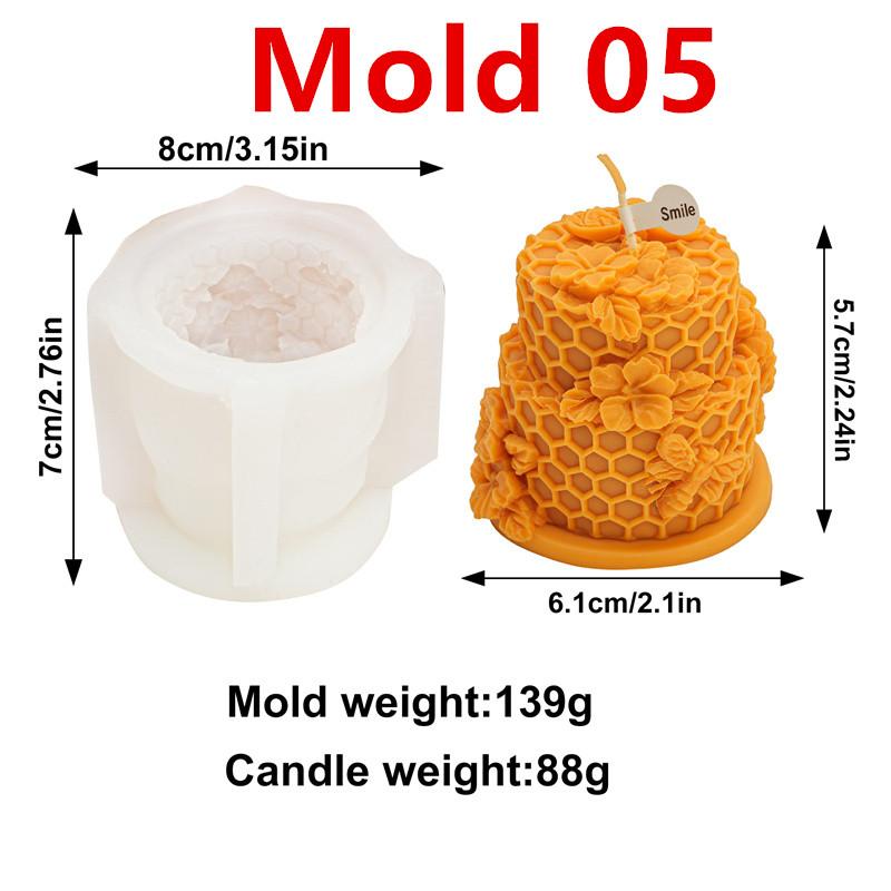 3D Медовая Сота Торт Пчела Силиконовая Форма для Свечей DIY Формы для Торта Пчела Цветок Свечи Гипс Домашний Декор Подарок