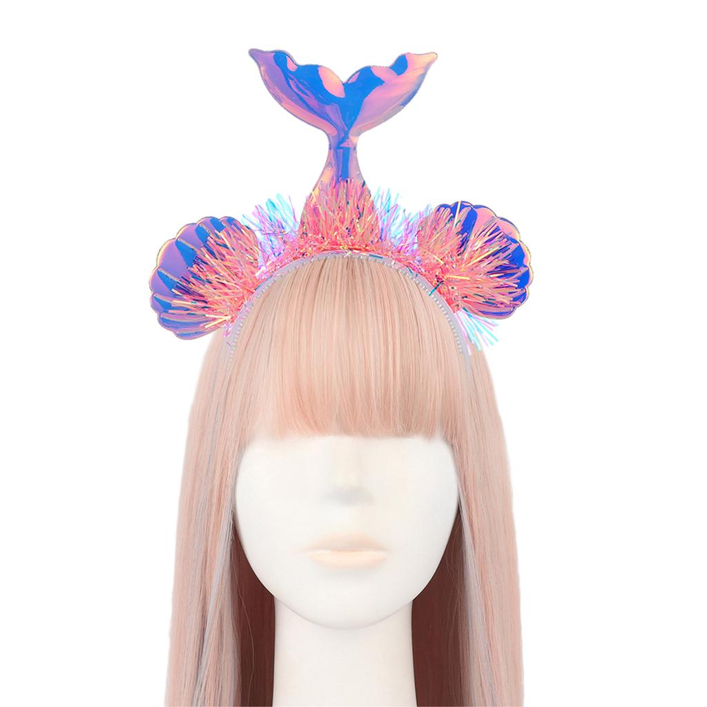 Взрослый Подростковый Мишурный Ободок Русалки Фестивальный Ободок для Волос с Рыбьей Чешуей для Рождественской Вечеринки Выступлений Марди Гра Головной Убор